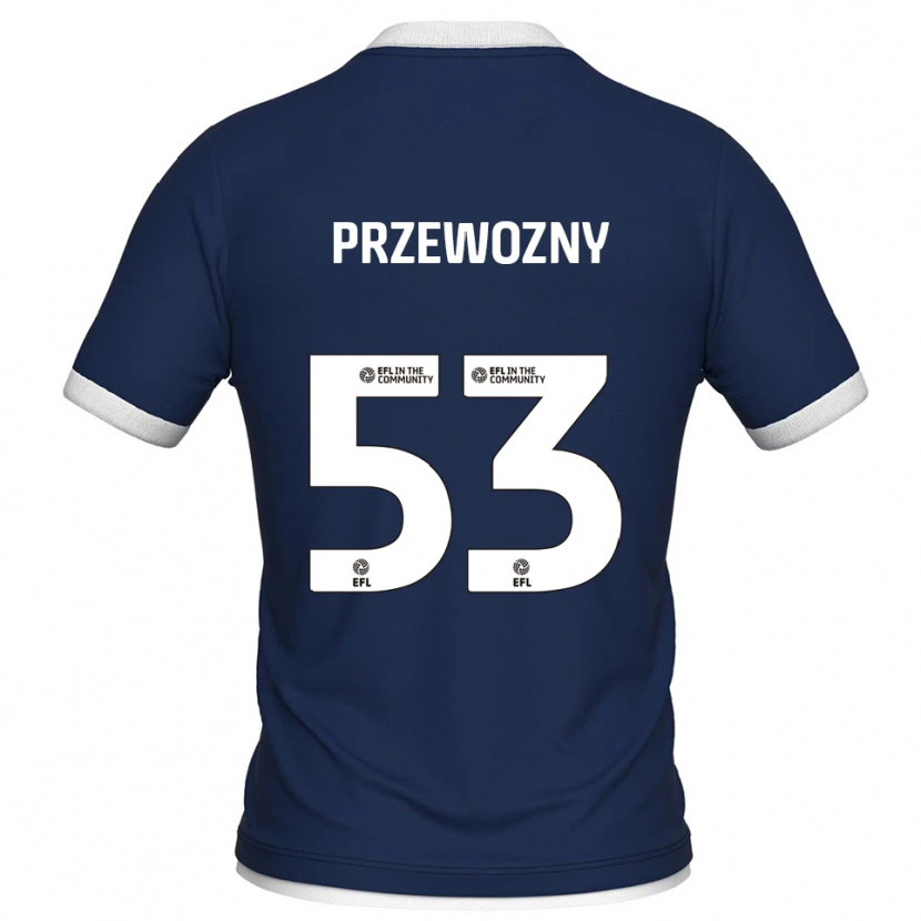 Danxen Uomo Maglia Jakub Przewozny #53 Blu Marino Bianco Kit Gara Home 2025/26 Maglietta