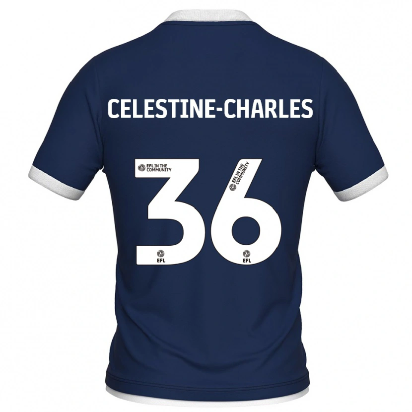 Danxen Uomo Maglia Jaiden Celestine-Charles #36 Blu Marino Bianco Kit Gara Home 2025/26 Maglietta