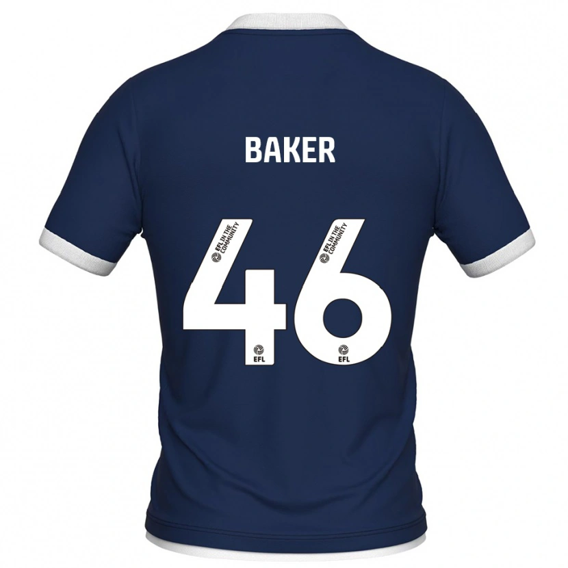 Danxen Uomo Maglia Frankie Baker #46 Blu Marino Bianco Kit Gara Home 2025/26 Maglietta