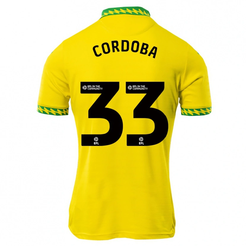 Danxen Uomo Maglia José Córdoba #33 Bianco Verde Kit Gara Home 2025/26 Maglietta