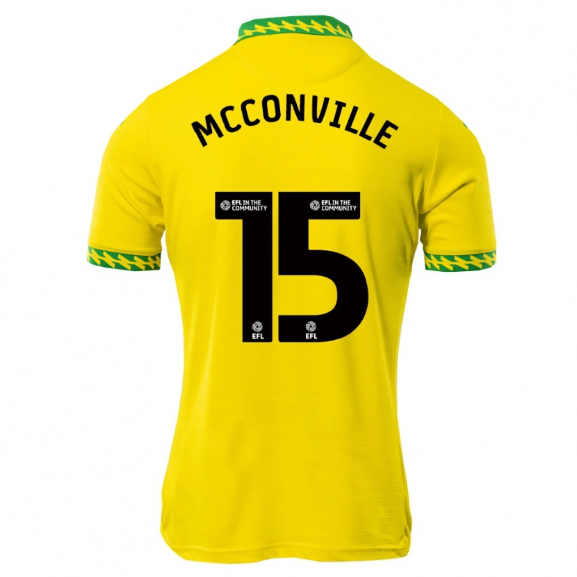 Danxen Uomo Maglia Ruairi Mcconville #15 Bianco Verde Kit Gara Home 2025/26 Maglietta