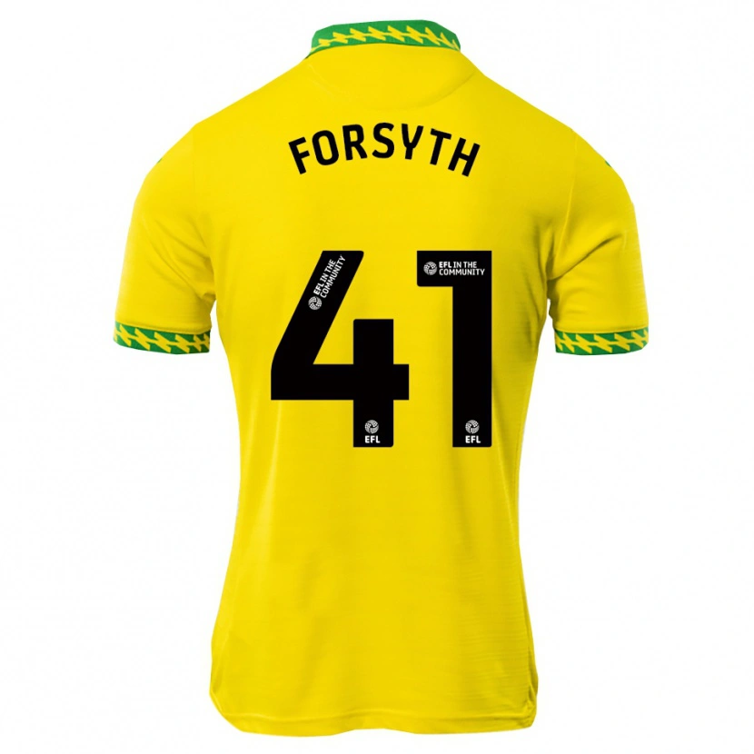 Danxen Uomo Maglia Gabe Forsyth #41 Bianco Verde Kit Gara Home 2025/26 Maglietta