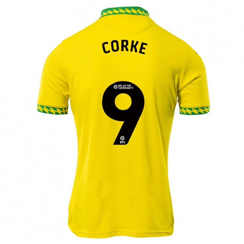 Danxen Uomo Maglia Finn Corke #9 Bianco Verde Kit Gara Home 2025/26 Maglietta