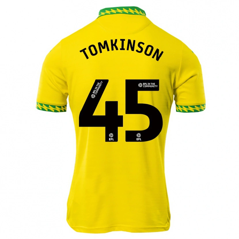 Danxen Uomo Maglia Jonathan Tomkinson #45 Bianco Verde Kit Gara Home 2025/26 Maglietta