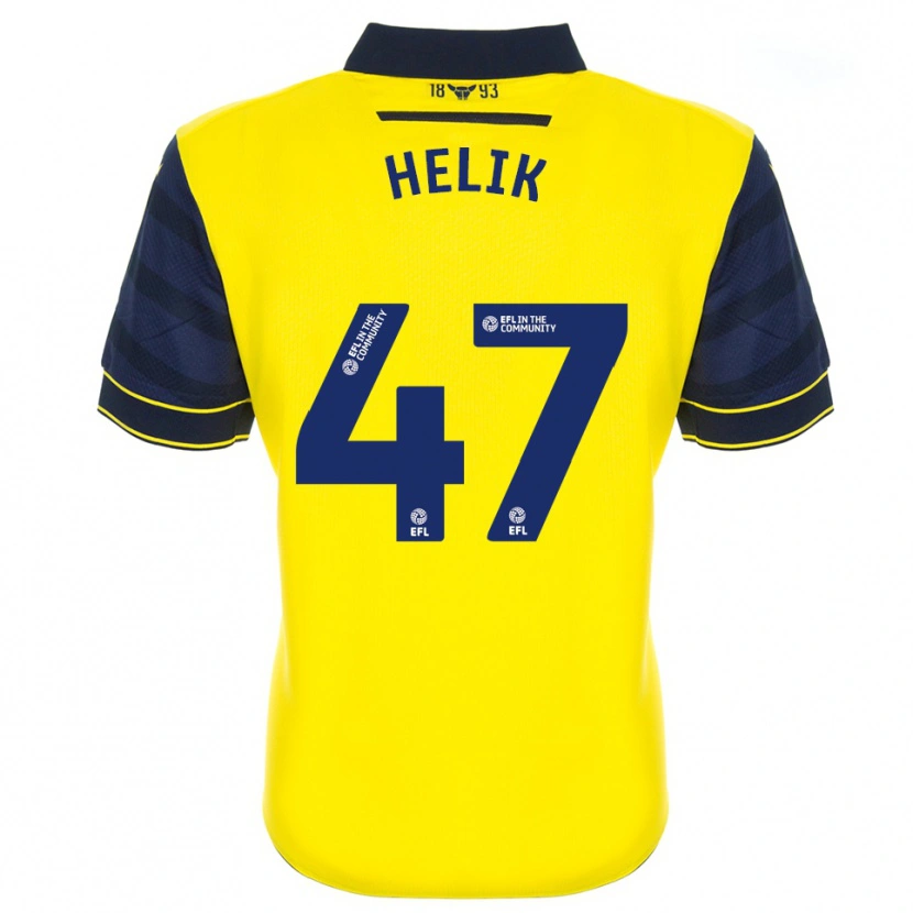Danxen Uomo Maglia Michal Helik #47 Giallo Blu Marino Kit Gara Home 2025/26 Maglietta