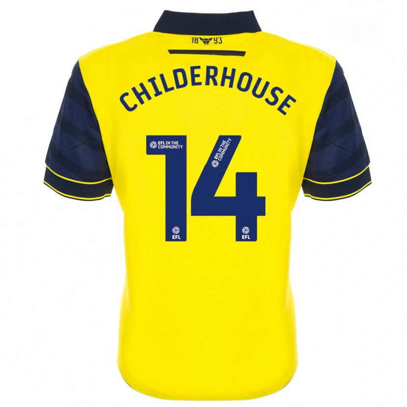 Danxen Uomo Maglia Molly Childerhouse #14 Giallo Blu Marino Kit Gara Home 2025/26 Maglietta