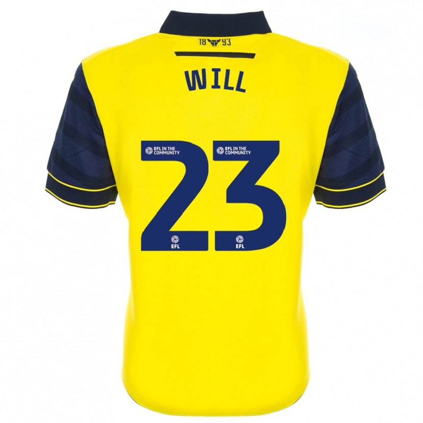 Danxen Uomo Maglia Merrick Will #23 Giallo Blu Marino Kit Gara Home 2025/26 Maglietta