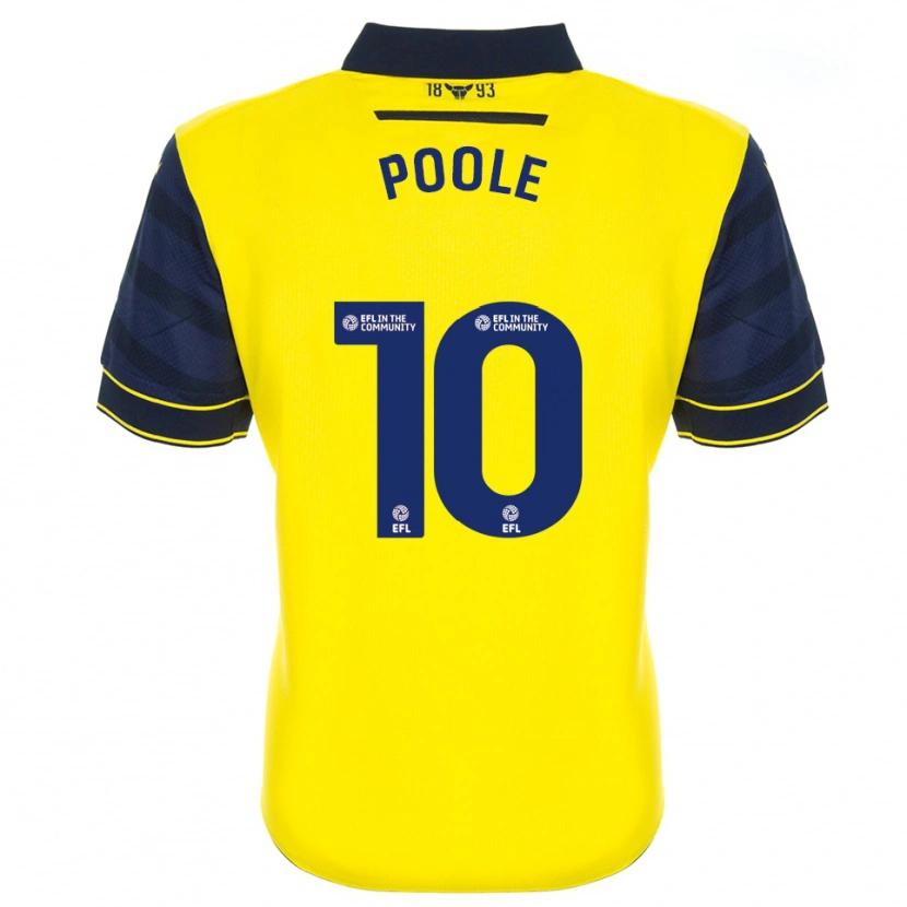 Danxen Uomo Maglia Pheobie Poole #10 Giallo Blu Marino Kit Gara Home 2025/26 Maglietta