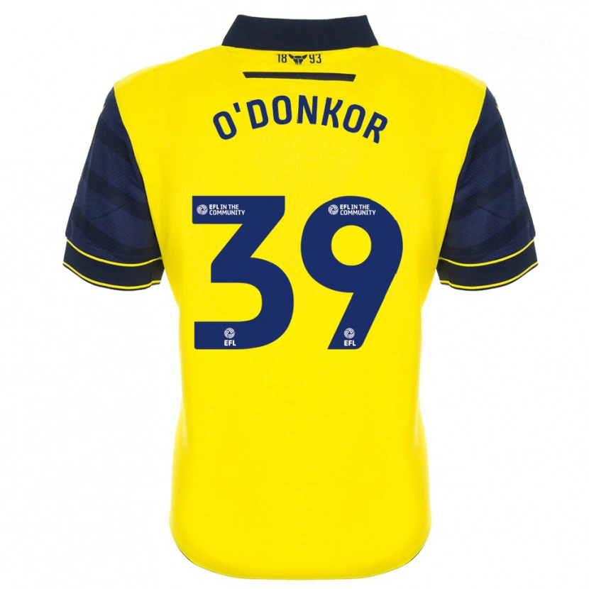 Danxen Uomo Maglia Gatlin O'donkor #39 Giallo Blu Marino Kit Gara Home 2025/26 Maglietta