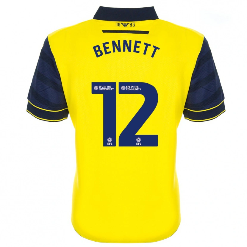 Danxen Uomo Maglia Joe Bennett #12 Giallo Blu Marino Kit Gara Home 2025/26 Maglietta