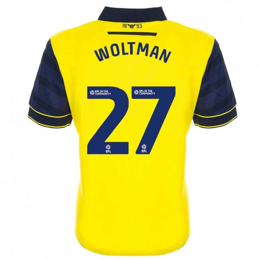 Danxen Uomo Maglia Max Woltman #27 Giallo Blu Marino Kit Gara Home 2025/26 Maglietta