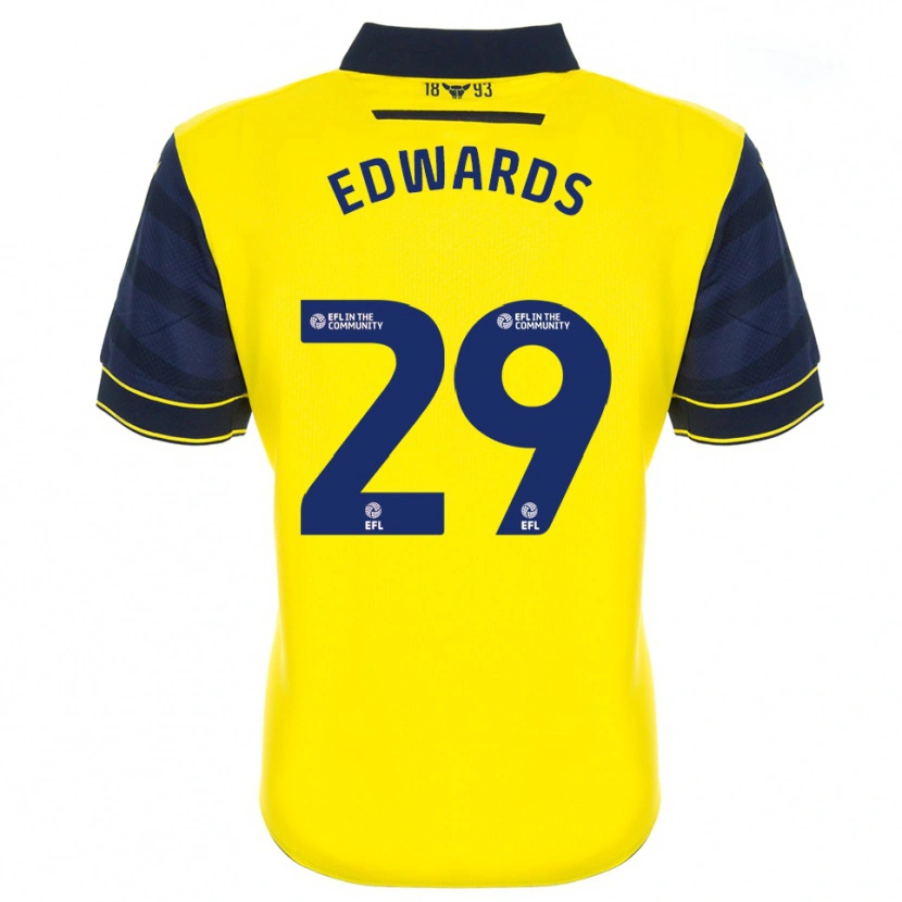 Danxen Uomo Maglia Kyle Edwards #29 Giallo Blu Marino Kit Gara Home 2025/26 Maglietta