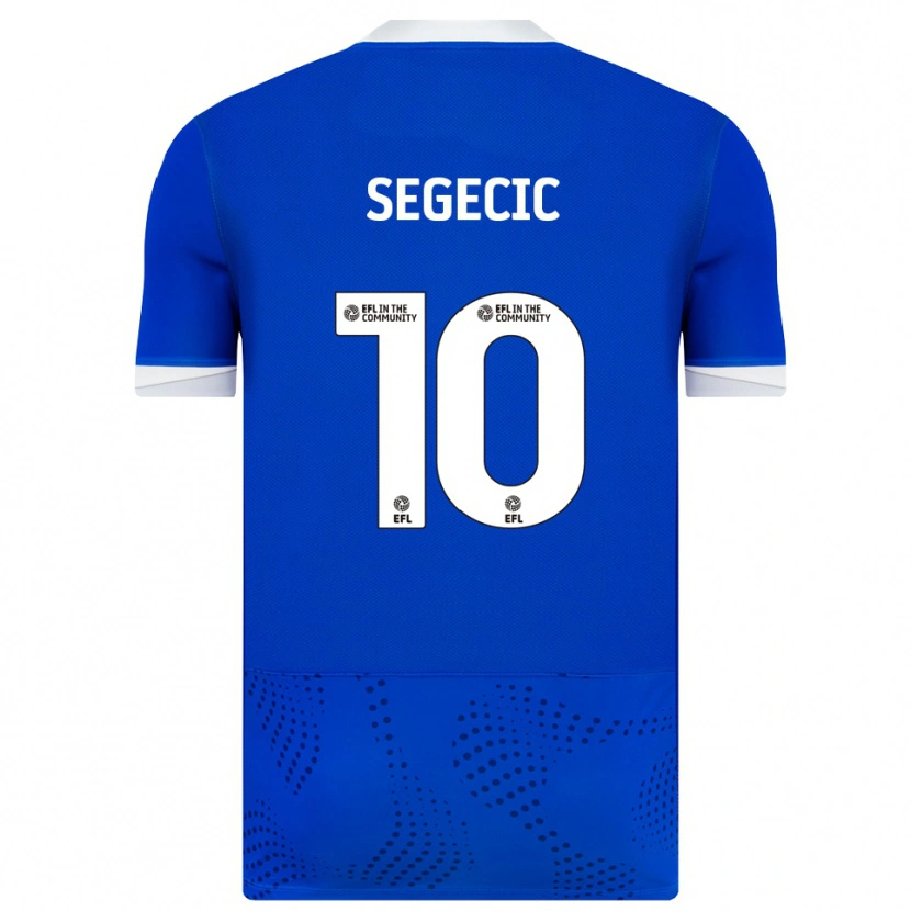 Danxen Uomo Maglia Adrian Segecic #10 Blu Bianco Kit Gara Home 2025/26 Maglietta