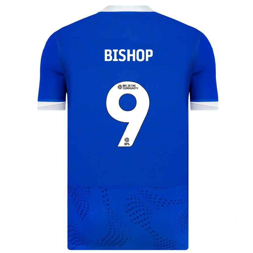 Danxen Uomo Maglia Colby Bishop #9 Blu Bianco Kit Gara Home 2025/26 Maglietta