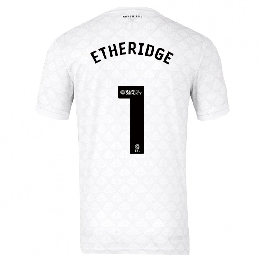 Danxen Uomo Maglia Ellie Etheridge #1 Bianco Rosso Kit Gara Home 2025/26 Maglietta