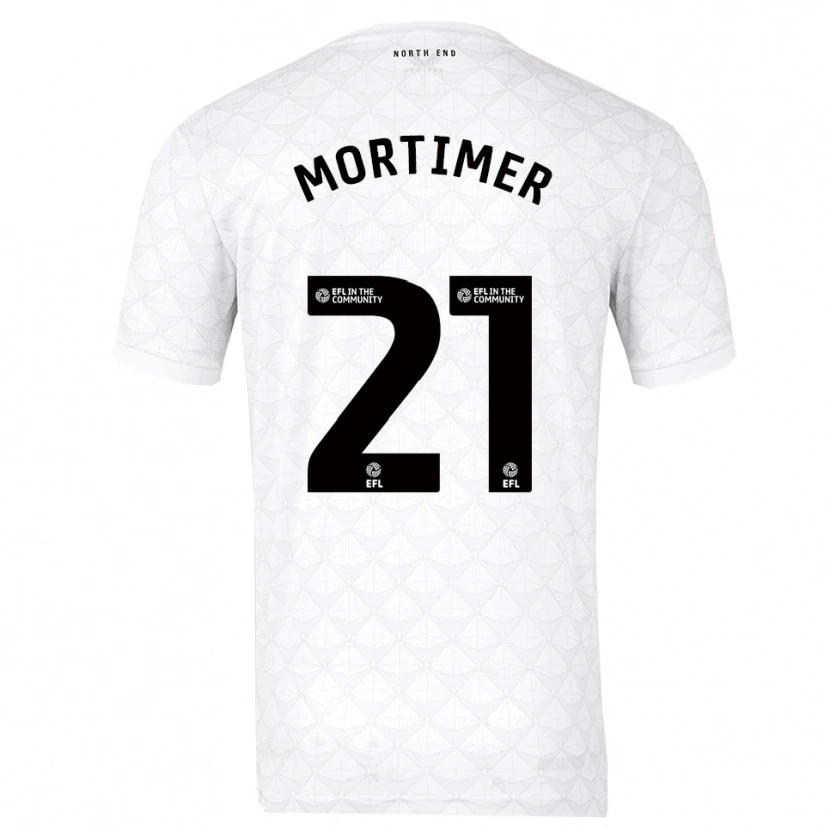 Danxen Uomo Maglia Jodie Mortimer #21 Bianco Rosso Kit Gara Home 2025/26 Maglietta