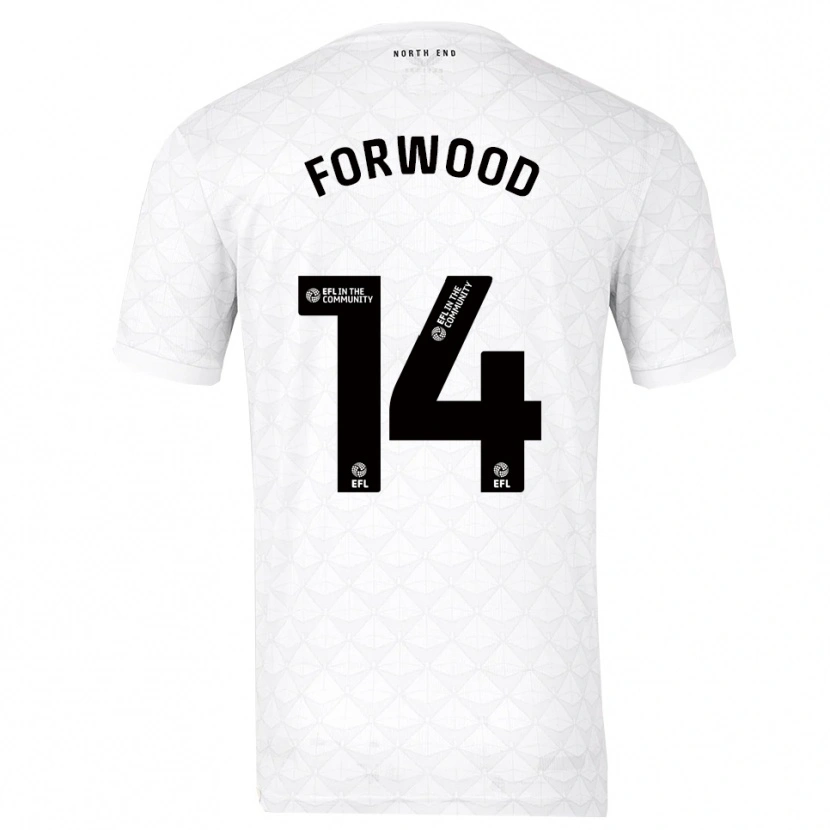 Danxen Uomo Maglia Charlie Forwood #14 Bianco Rosso Kit Gara Home 2025/26 Maglietta