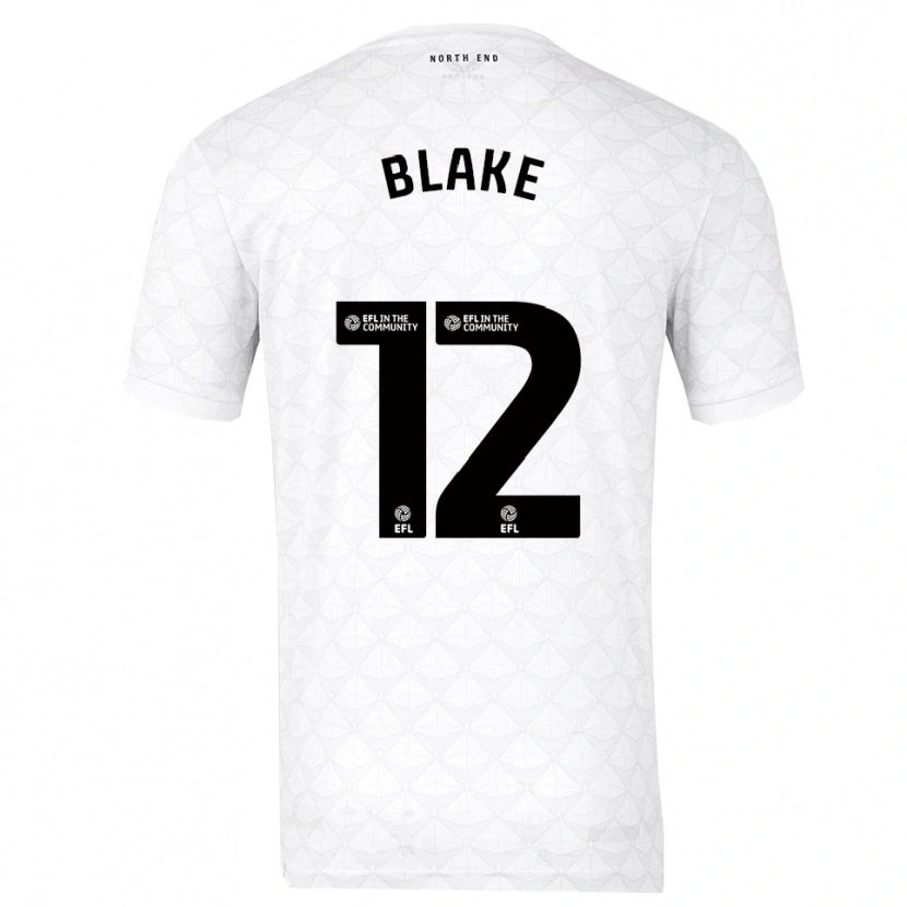 Danxen Uomo Maglia Joe Blake #12 Bianco Rosso Kit Gara Home 2025/26 Maglietta