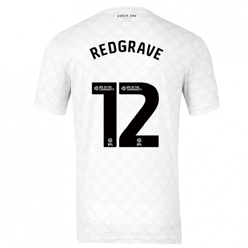 Danxen Uomo Maglia Jodie Redgrave #12 Bianco Rosso Kit Gara Home 2025/26 Maglietta