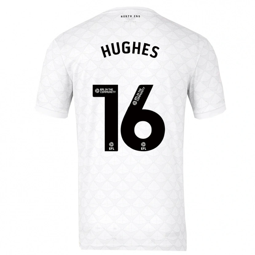 Danxen Uomo Maglia Andrew Hughes #16 Bianco Rosso Kit Gara Home 2025/26 Maglietta