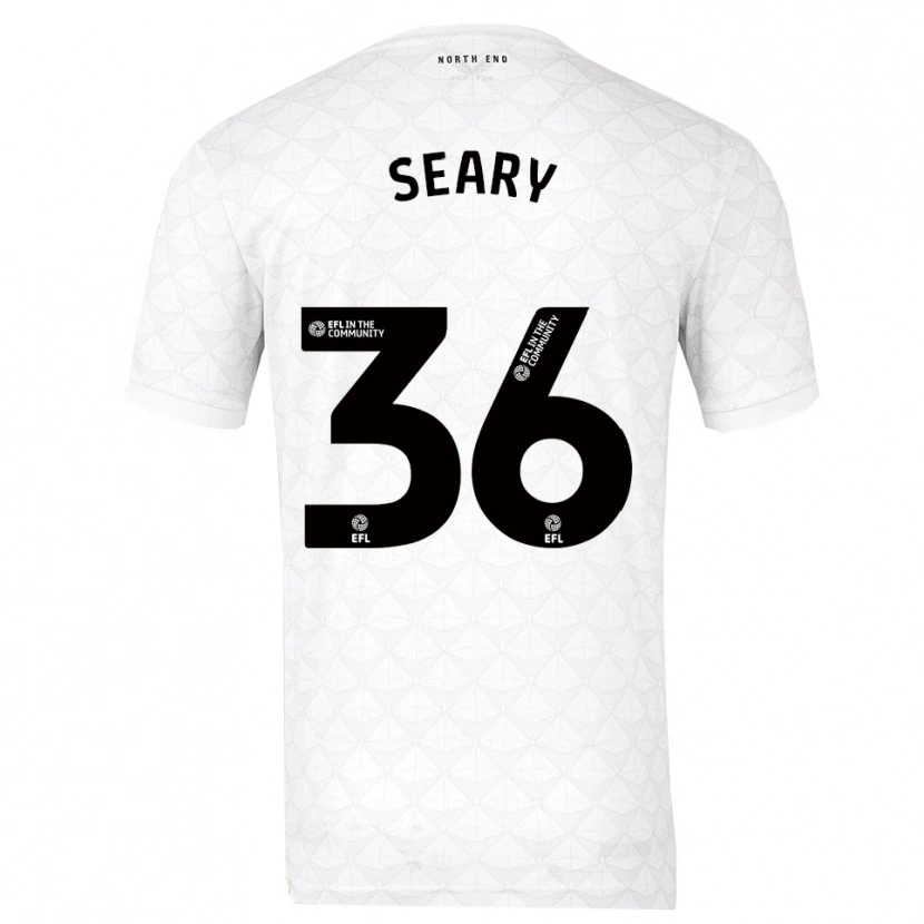Danxen Uomo Maglia Josh Seary #36 Bianco Rosso Kit Gara Home 2025/26 Maglietta