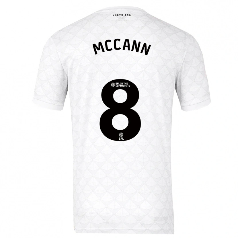 Danxen Uomo Maglia Ali Mccann #8 Bianco Rosso Kit Gara Home 2025/26 Maglietta