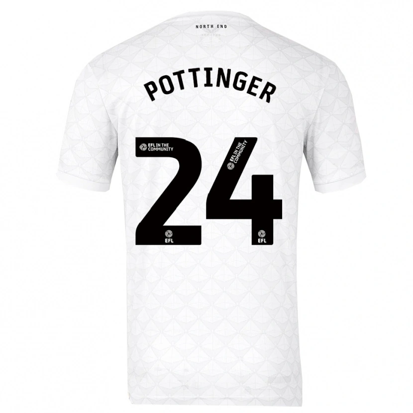 Danxen Uomo Maglia Kaya Pottinger #24 Bianco Rosso Kit Gara Home 2025/26 Maglietta