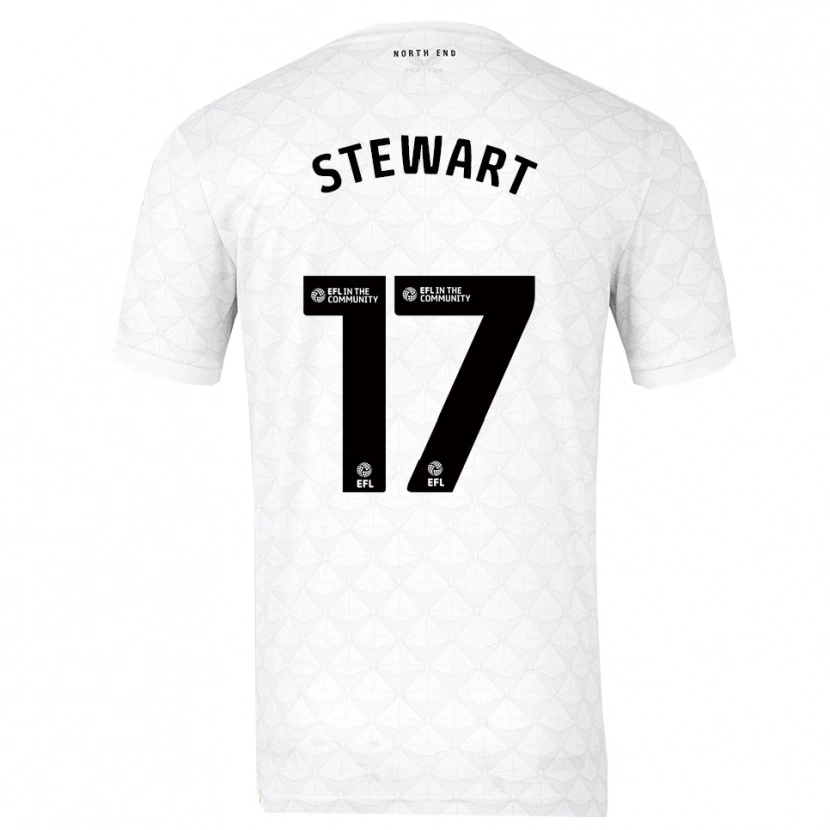 Danxen Uomo Maglia Layton Stewart #17 Bianco Rosso Kit Gara Home 2025/26 Maglietta