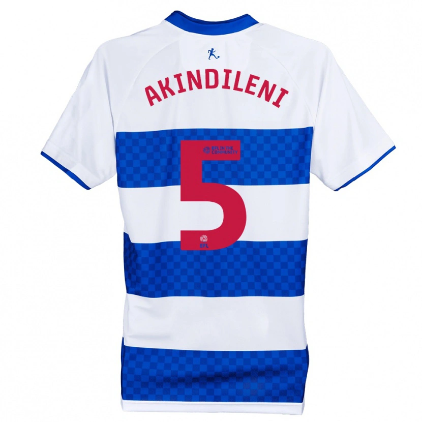 Danxen Uomo Maglia Timothy Akindileni #5 Blu Bianco Kit Gara Home 2025/26 Maglietta