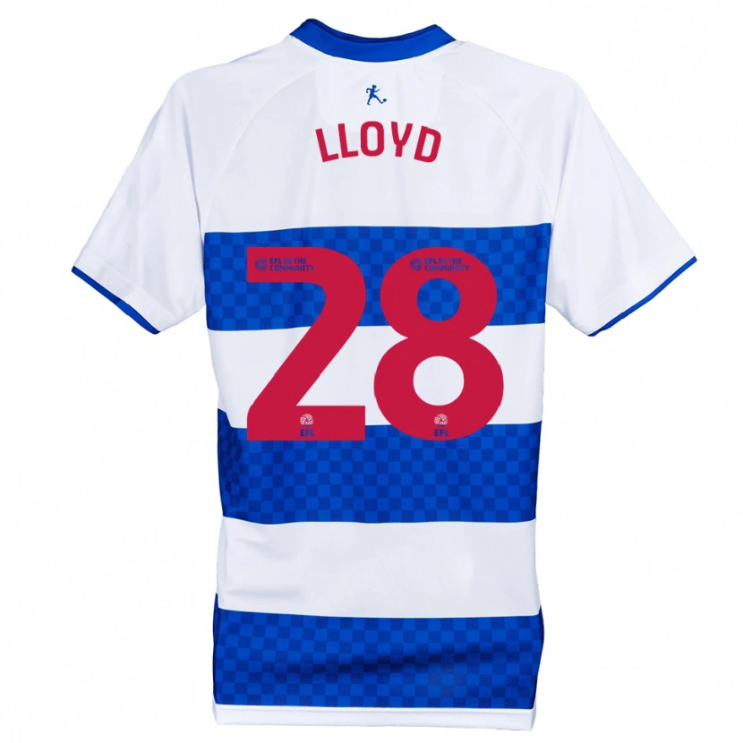 Danxen Uomo Maglia Alfie Lloyd #28 Blu Bianco Kit Gara Home 2025/26 Maglietta