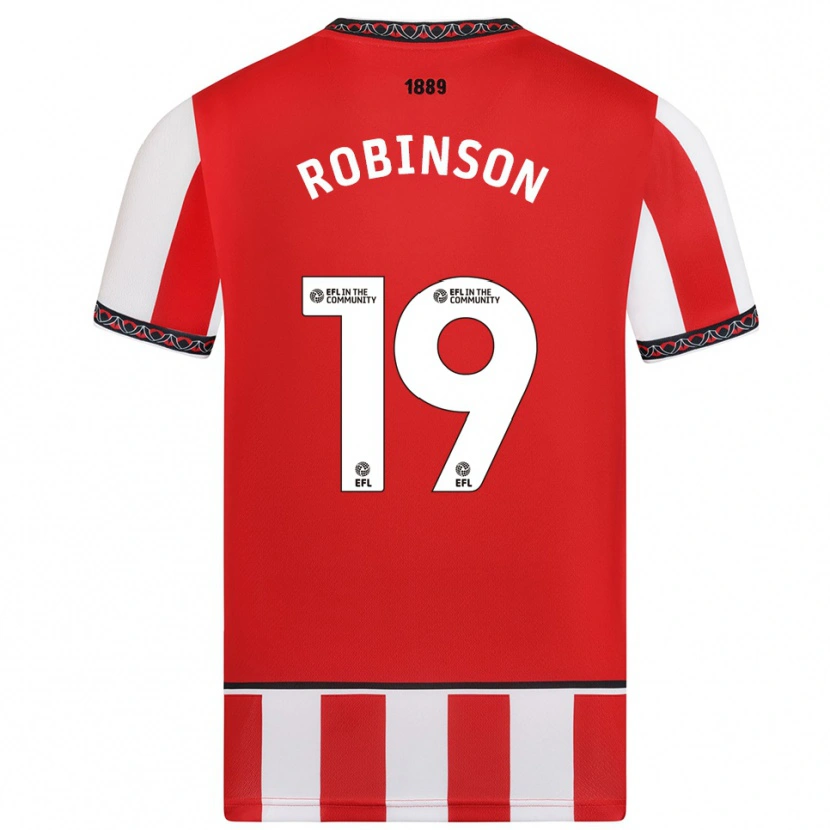 Danxen Uomo Maglia Jack Robinson #19 Rosso Bianco Kit Gara Home 2025/26 Maglietta