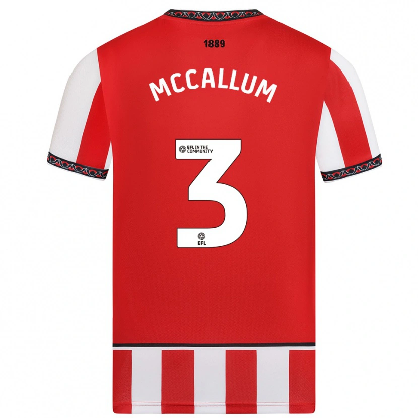 Danxen Uomo Maglia Sam Mccallum #3 Rosso Bianco Kit Gara Home 2025/26 Maglietta