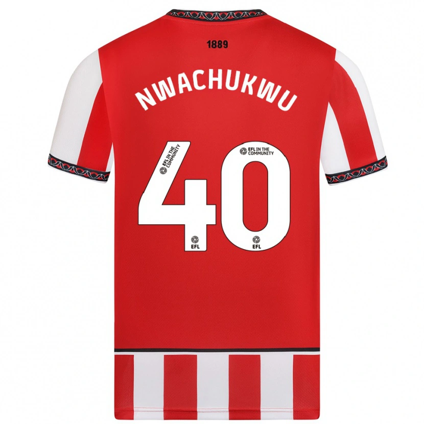Danxen Uomo Maglia Christian Nwachukwu #40 Rosso Bianco Kit Gara Home 2025/26 Maglietta