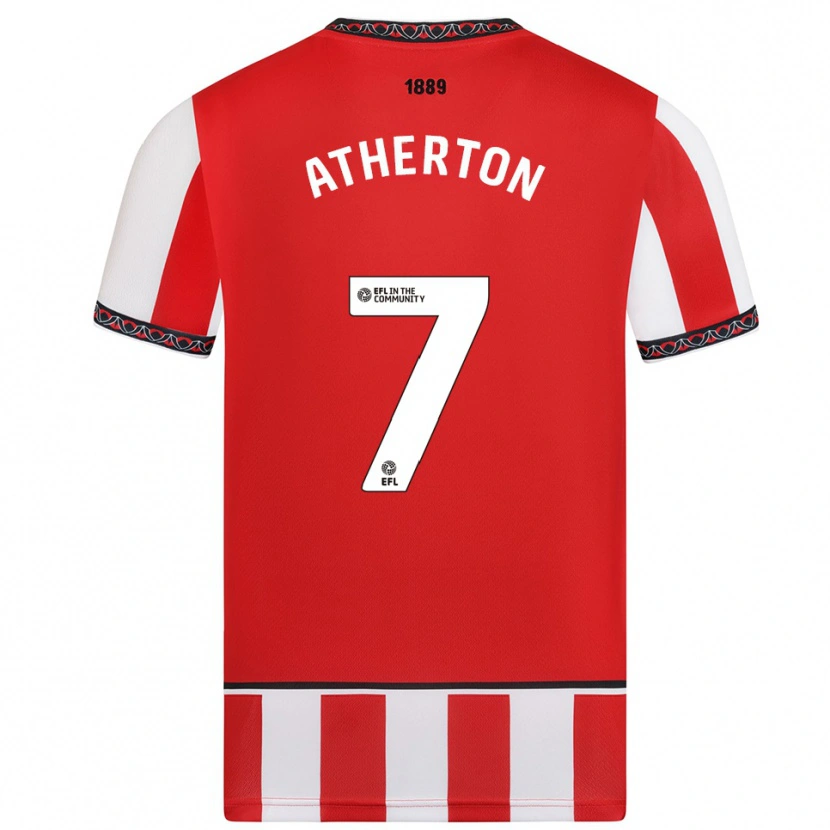 Danxen Uomo Maglia Alfie Atherton #7 Rosso Bianco Kit Gara Home 2025/26 Maglietta