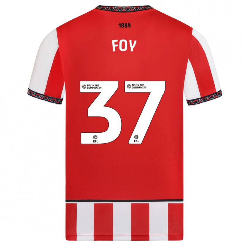 Danxen Uomo Maglia Grace Foy #37 Rosso Bianco Kit Gara Home 2025/26 Maglietta
