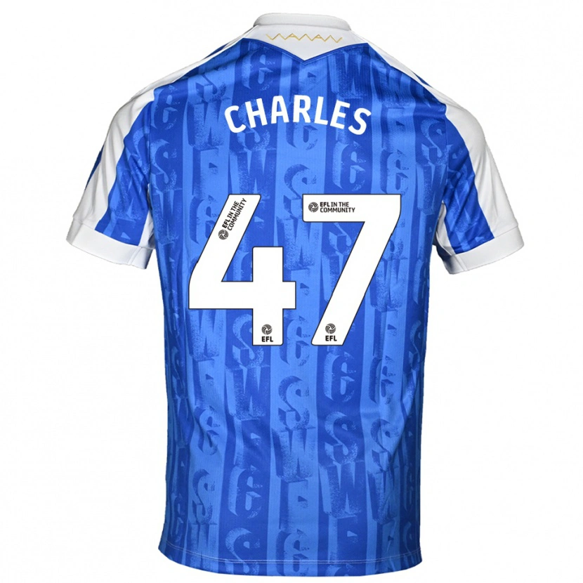Danxen Uomo Maglia Pierce Charles #47 Blu Bianco Kit Gara Home 2025/26 Maglietta