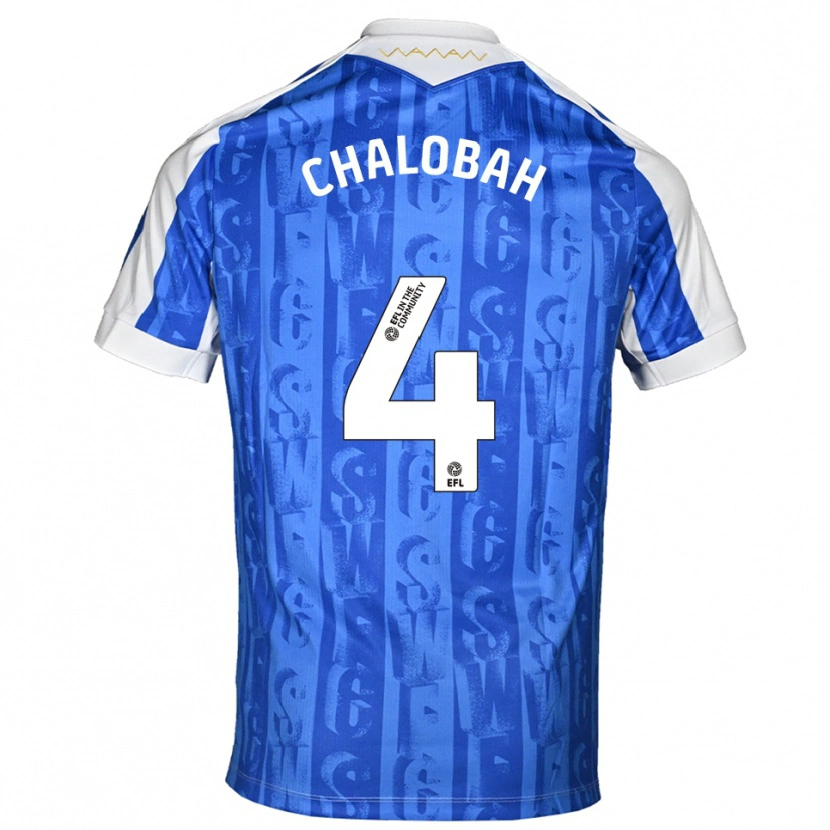 Danxen Uomo Maglia Nathaniel Chalobah #4 Blu Bianco Kit Gara Home 2025/26 Maglietta