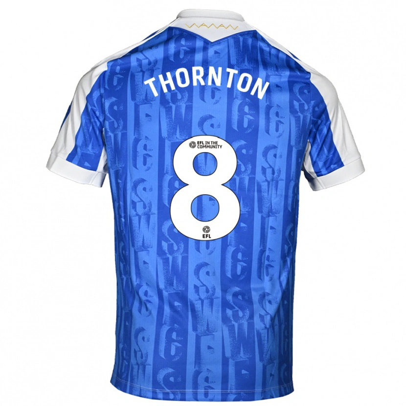 Danxen Uomo Maglia Jarvis Thornton #8 Blu Bianco Kit Gara Home 2025/26 Maglietta