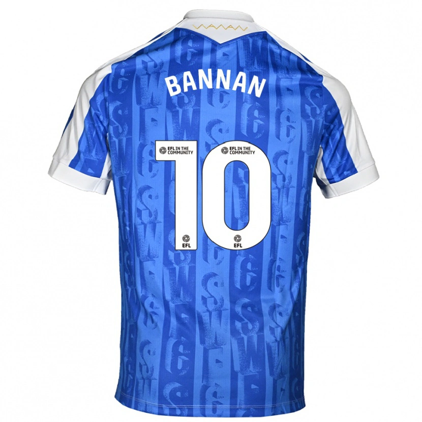 Danxen Uomo Maglia Barry Bannan #10 Blu Bianco Kit Gara Home 2025/26 Maglietta