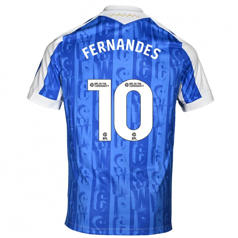 Danxen Uomo Maglia Bruno Fernandes #10 Blu Bianco Kit Gara Home 2025/26 Maglietta