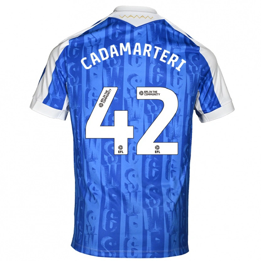 Danxen Uomo Maglia Bailey Cadamarteri #42 Blu Bianco Kit Gara Home 2025/26 Maglietta