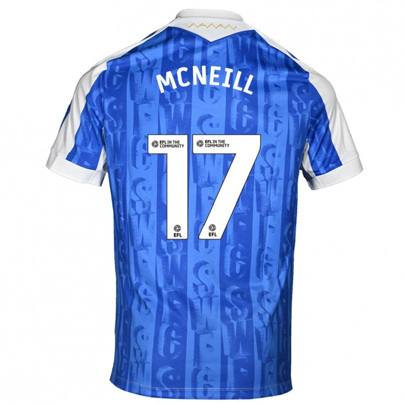 Danxen Uomo Maglia Charlie Mcneill #17 Blu Bianco Kit Gara Home 2025/26 Maglietta