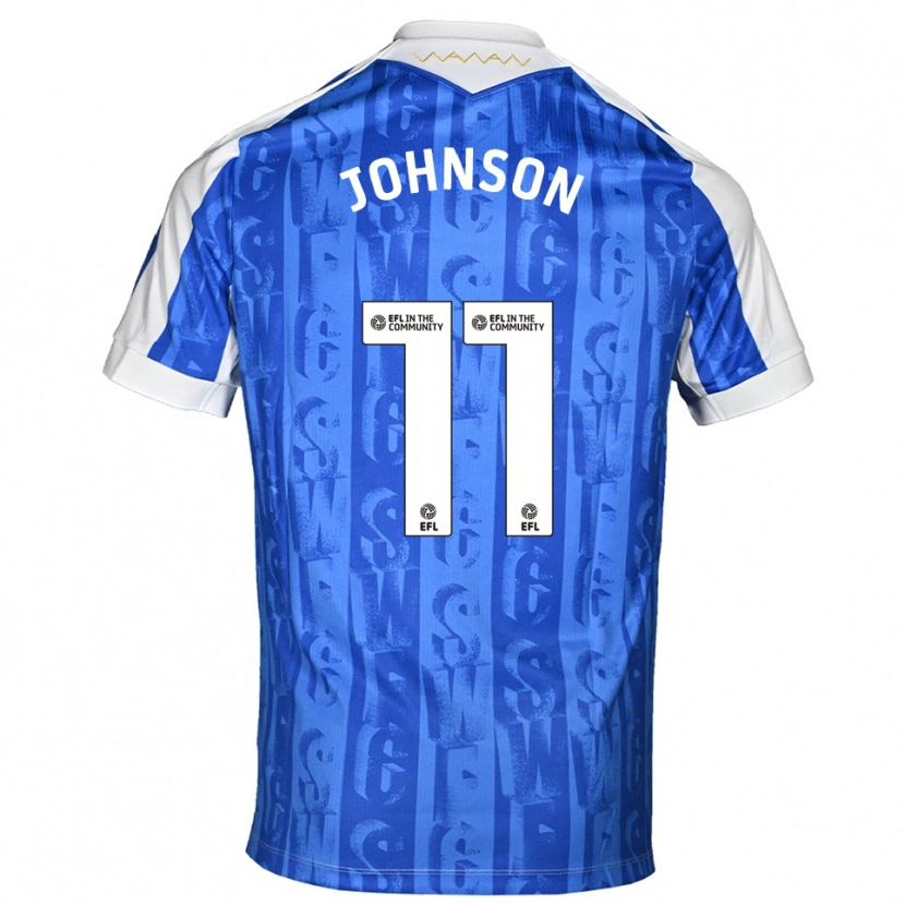 Danxen Uomo Maglia Reece Johnson #11 Blu Bianco Kit Gara Home 2025/26 Maglietta