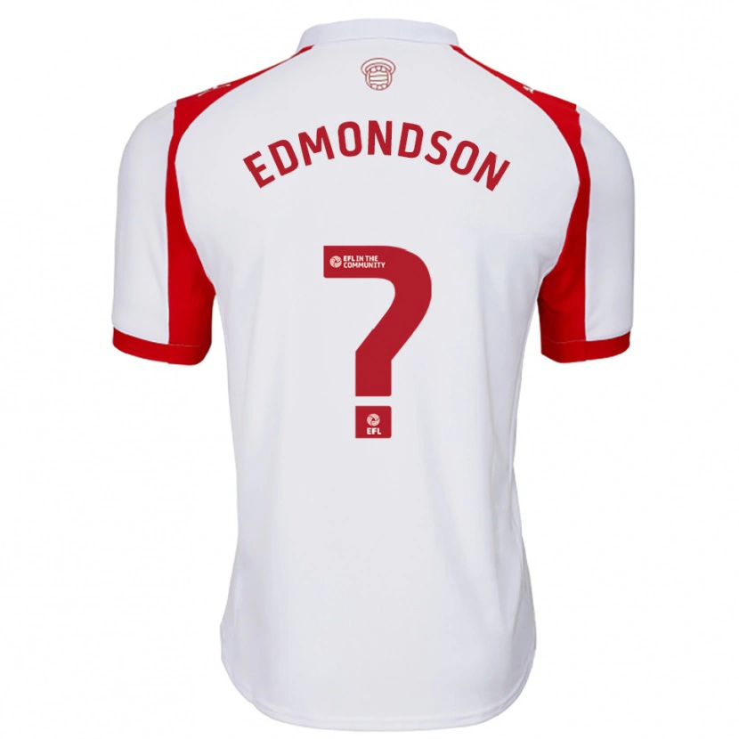 Danxen Uomo Maglia Tyler Edmondson #0 Bianco Rosso Kit Gara Home 2025/26 Maglietta
