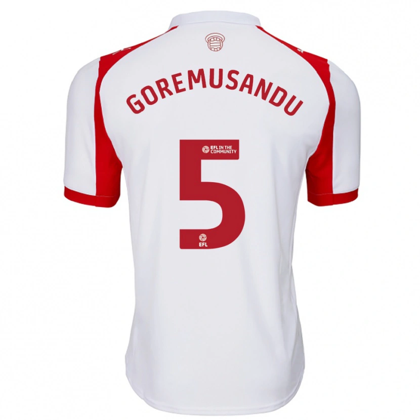 Danxen Uomo Maglia Tino Goremusandu #5 Bianco Rosso Kit Gara Home 2025/26 Maglietta