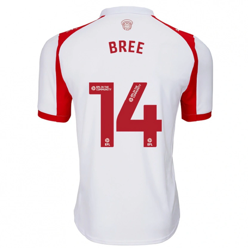 Danxen Uomo Maglia James Bree #14 Bianco Rosso Kit Gara Home 2025/26 Maglietta