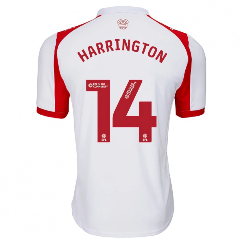 Danxen Uomo Maglia Harry Harrington #14 Bianco Rosso Kit Gara Home 2025/26 Maglietta