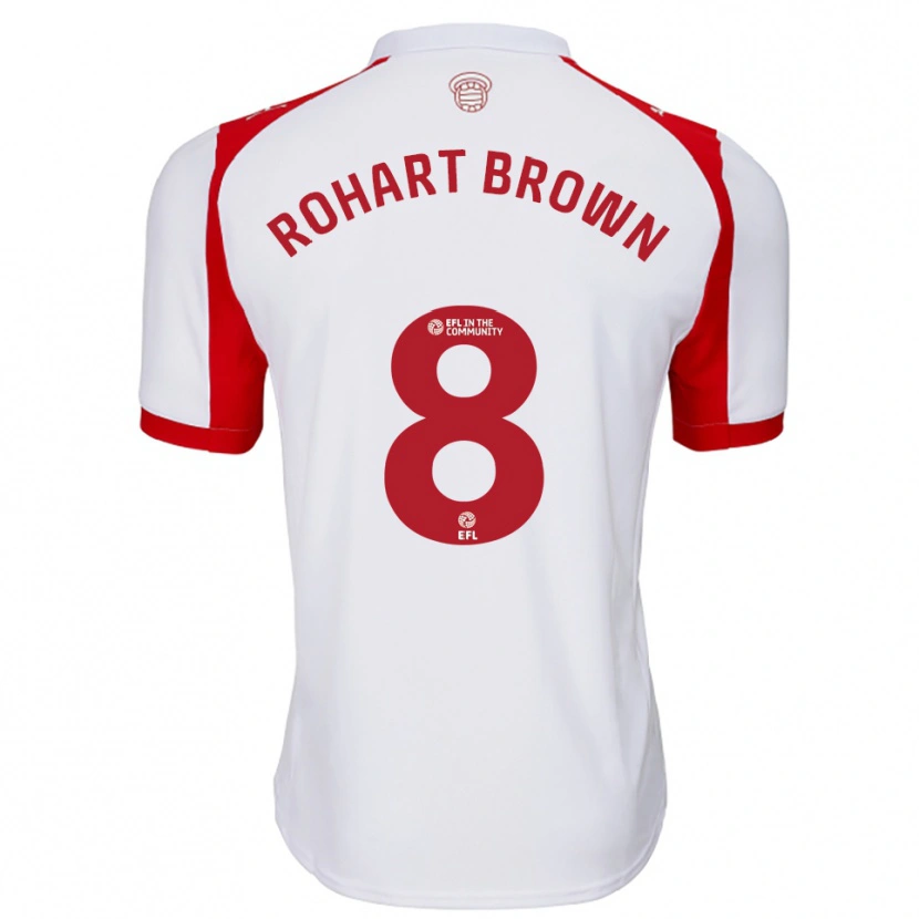 Danxen Uomo Maglia Thierry Rohart-Brown #8 Bianco Rosso Kit Gara Home 2025/26 Maglietta
