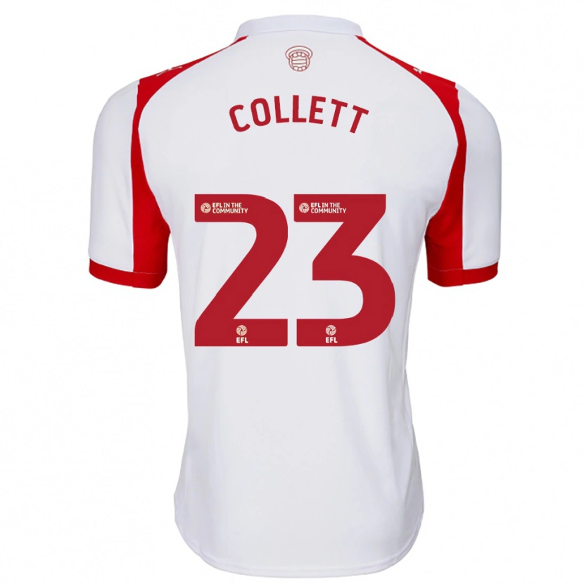 Danxen Uomo Maglia Megan Collett #23 Bianco Rosso Kit Gara Home 2025/26 Maglietta