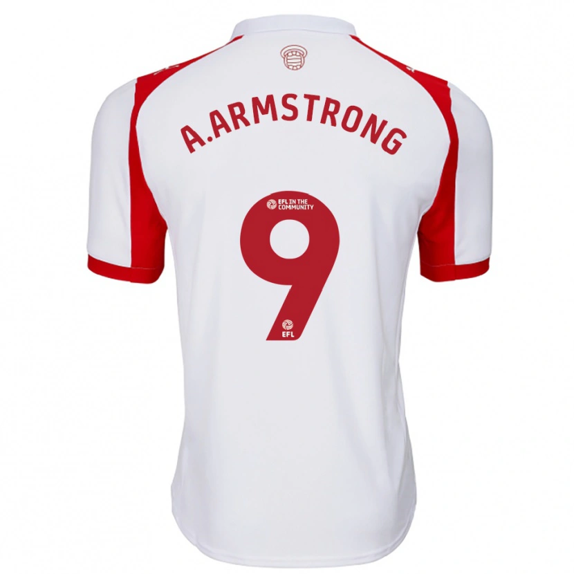 Danxen Uomo Maglia Adam Armstrong #9 Bianco Rosso Kit Gara Home 2025/26 Maglietta